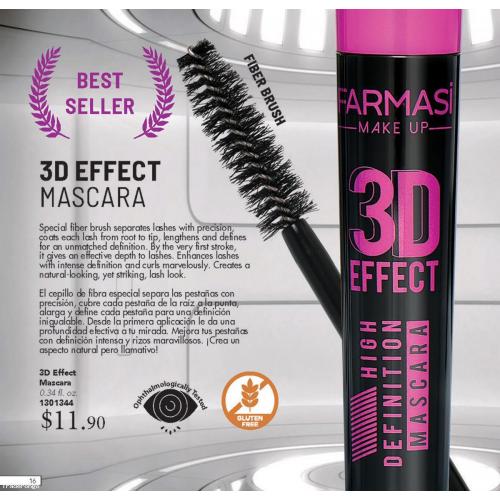 Farmasi 3D Effect High Definition Mascara 10ml./0.33 fl.oz.