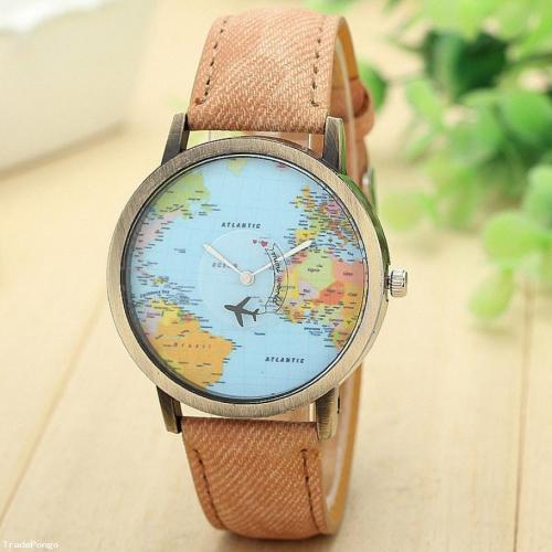 Wanderlust Mini World Wrist Watch for Women - Brown