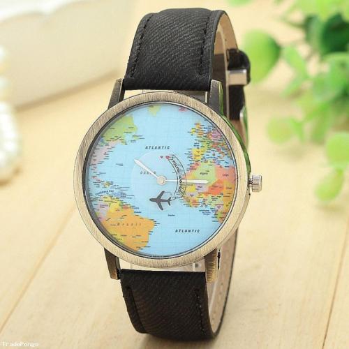 Wanderlust Mini World Wrist Watch for Women - Black