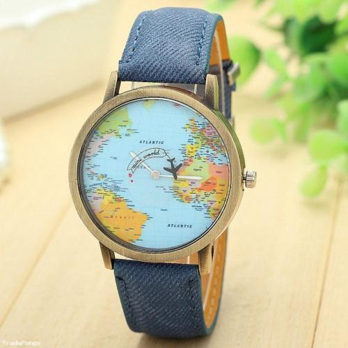 Wanderlust Mini World Wrist Watch for Women - Blue