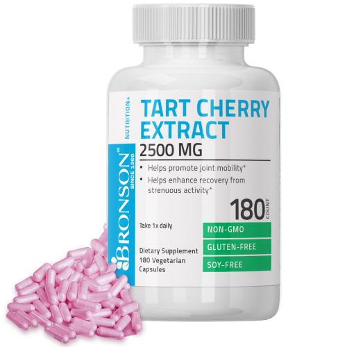 Bronson Tart Cherry Extract 2500mg Non-GMO Gluten & Soy Free, 180 Vegi Capsules