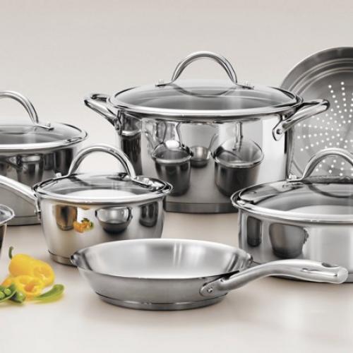 Tramontina 12-Piece Gourmet Tri-Ply Base Cookware Set, Stainless Steel