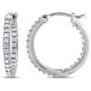 Miabella 1/2 Carat T.W. Diamond Sterling Silver Hoop Earrings