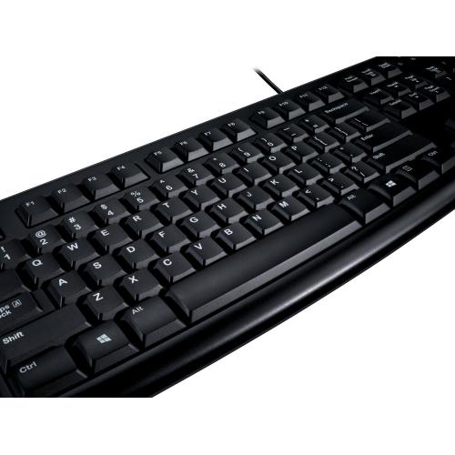 Logitech K120 Ergonomic Desktop Wired Keyboard, USB, Black