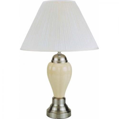 Silver/Ivory Ceramic Table Lamp, 27