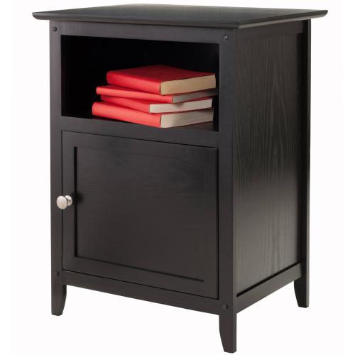 Winsome Trading Company 1-Door Nightstand with Open Storage