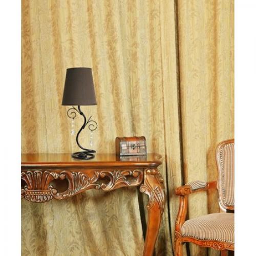 Simple Designs Twisted Vine Table Lamp with Fabric Shade and Hanging Beads