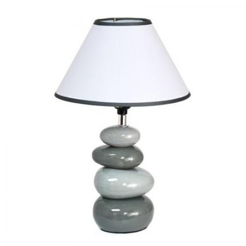 Simple Designs Shades of Gray Ceramic Stone Table Lamp