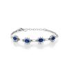 Gem Stone King Stunning 2.00 Ct Simulated Sapphire 925 Silver Bracelet with 1 Extender