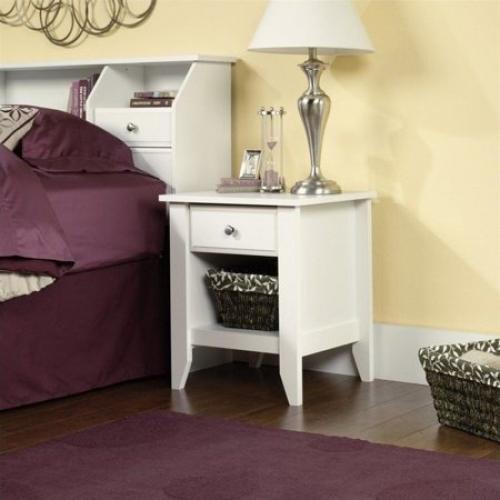 Sauder Shoal Creek NightStand, Soft White Finish