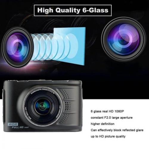 Car Camera Dash Cam, 3 Inch Ultra HD 1080P Rear 170° Wide Angle Lens Dashboard Camera Recorder, 360° Rotated Rear View Camera with Night Mode