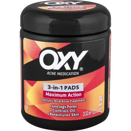 OXY Maximum Action 3 in 1 Acne Treatment Pads, 90 Ct