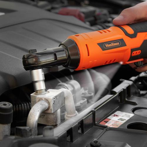 VonHaus Cordless Electric Ratchet Wrench Set with 12V Lithium-Ion Battery and Charger Kit