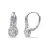 Miabella 1/4 Carat T.W. Diamond Sterling Silver Double Halo Earrings