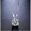 Genuine 1/2 Carat Natural Solitaire Round Cut Diamond 4 Prong Pendant Necklace In 14K White Gold