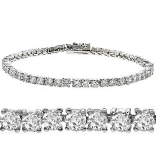 Gem Stone King Stunning Cubic Zirconia CZ 7 Tennis Bracelet