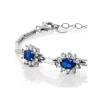 Gem Stone King Stunning 2.00 Ct Simulated Sapphire 925 Silver Bracelet with 1 Extender