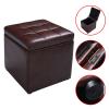 Costway Cube Ottoman Pouffe Storage Box Lounge Seat Footstools with Hinge Top