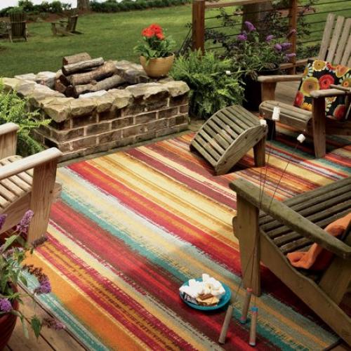 Mohawk Home Avenue Stripe Indoor/Outdoor Nylon Rug, Multi-Colored