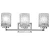 Costway 3-Light Modern Vanity Light Brushed Chrome Finish Glass Shade Bathroom