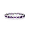 Gem Stone King 20.00 Ct Oval & Round Purple Color Cubic Zirconias Tennis Bracelet 7