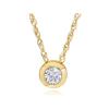 Pompeii3 14K Yellow Gold 1/4ct Round Diamond Solitaire Bezel Pendant 18 Chain