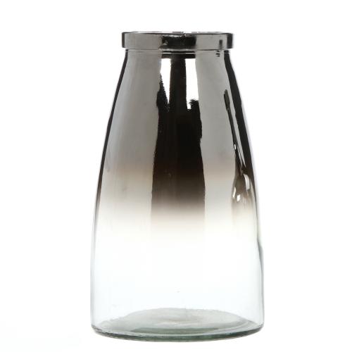 Elegant Expressions by Hosley Silver Clear Ombre Glass Vase