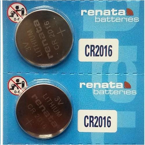 Renata CR2016 Lithium Battery, Package of 5