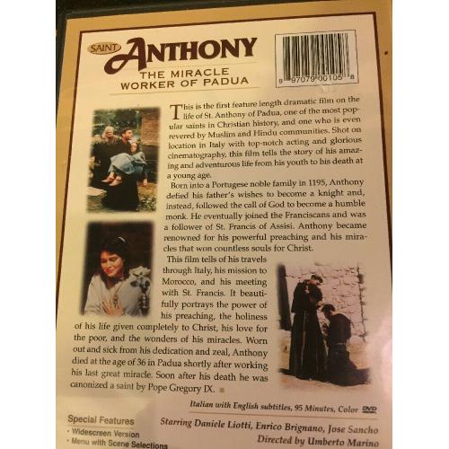 Saint Anthony The Miracle Worker Of Padua Dramatic Film on his Life DVD