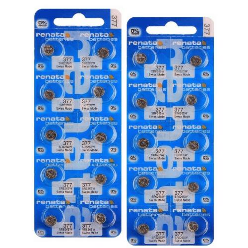 20 Pcs 377 Renata Watch Batteries SR626SW 0% MERCURY FREE SHIP