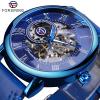 Forsining Blue Wristwatch Men Skeleton Mechanical watch