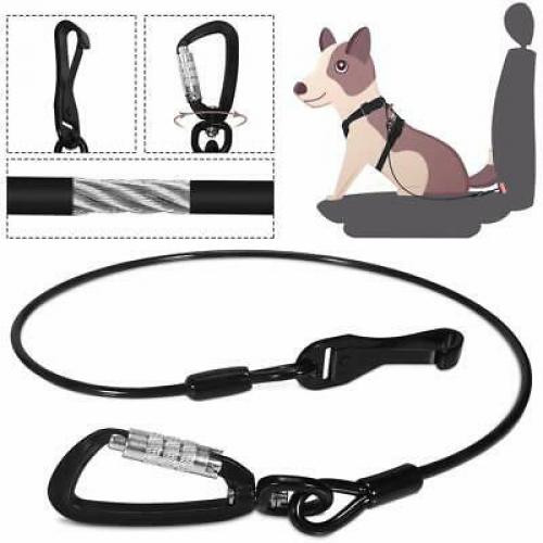 SlowTon Dog Seat Belt Chew Proof Doggie Car Seatbelt Steel Cable Safety Belt ...