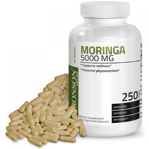 Bronson Moringa 5000 mg High Potency Superfood Antioxidant, 250 Vegi Capsules