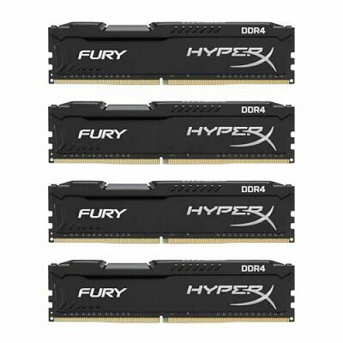 Kingston HyperX FURY Bk 16GB Kit (4x4GB) 2400MHz DDR4 Non-ECC CL15 DIMM