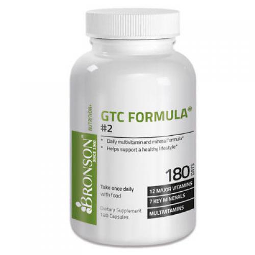 Bronson GTC Formula #2 Daily Multivitamin and Mineral Formula, 180 Capsules