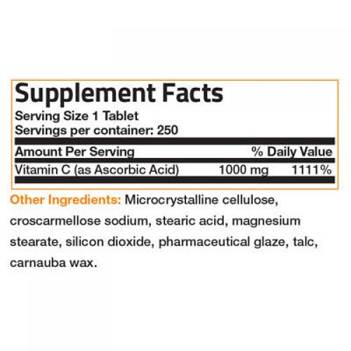 Bronson Vitamin C 1000 mg Non-GMO Ascorbic Acid, 250 Tablets