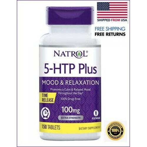 Natrol 5 HTP Plus Mood Relaxation All Day Long 100 mg 150 Release Tablets EXP