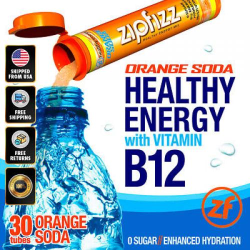 Zipfizz Healthy Energy Drink Orange Soda 30 Tubes