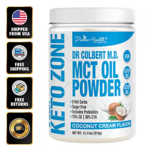 Divine Health Keto Zone MCT Oil Coconut Powder 11.11 Oz No Lactose & Gluten EXP