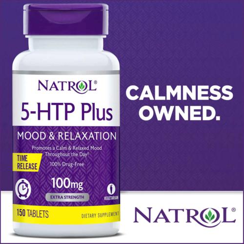 Natrol 5 HTP Plus Mood Relaxation All Day Long 100 mg 150 Release Tablets EXP