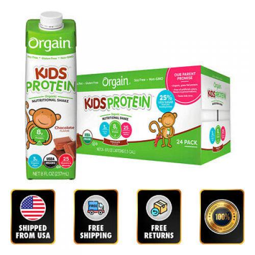 Orgain USDA Organic Kids Nutritional Protein Shake 8 Oz (24 Count) Non-GMO EXP