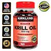 Kirkland 100% Krill Oil 500 mg Omega-3 EPA+DHA (160 Softgels) Healthy Heart EXP