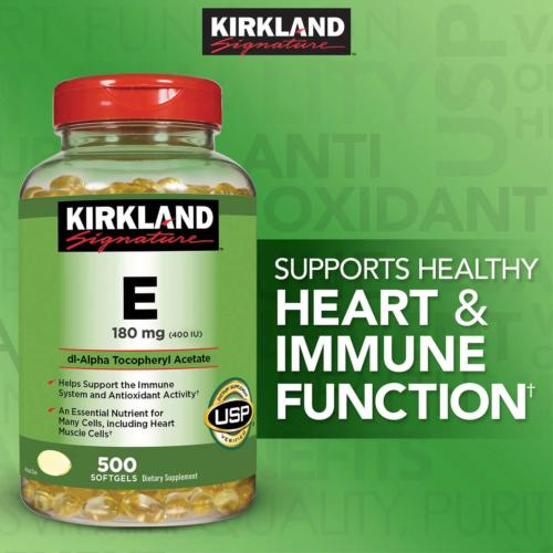 Kirkland Vitamin E 180 mg 500 Softgels #1 Immune System Antioxidant Support EXP