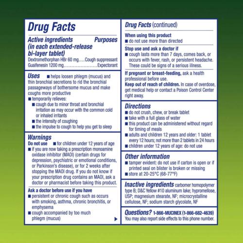 Mucinex DM Maximum Strength (48 Tablets) Expectorant & Cough Suppressant EXP