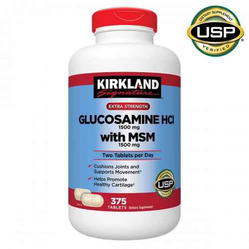 Kirkland Signature Glucosamine with MSM, 375 Tablets, EXTRA STRENGTH