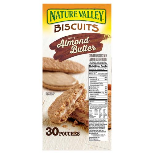 Nature Valley Biscuits Almond Butter (1.35 Oz) 30 Count No Trans Fat  EXP