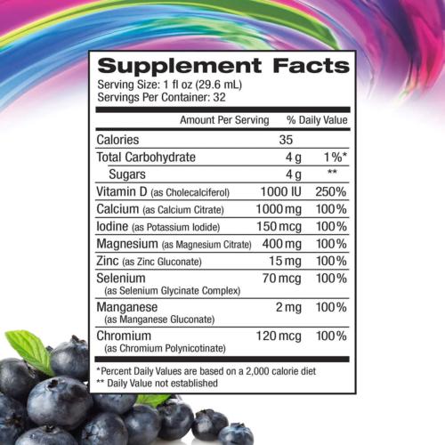 reViva Liquid Calcium Blueberry Flavor (64 Oz) Magnesium Vitamin D3 Zinc EXP