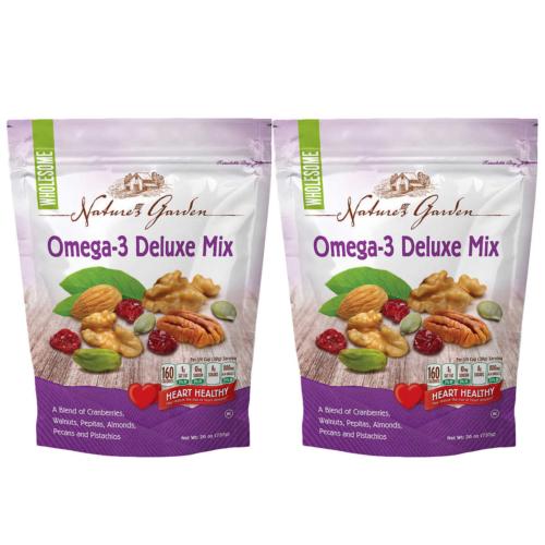 2 Pack Natures Garden Omega-3 Deluxe Mix 26 Oz Kosher Antioxidant No-Gluten EXP