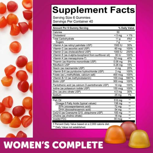 Smarty Pants Womens Formula Multivitamin + Omega 3 (240 Gummies) Organic EXP