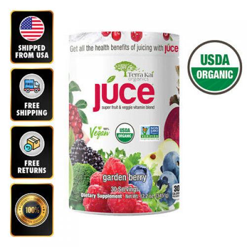 Terra Kai USDA Organic Juce Super Fruit Veggie Powder (12.2 Oz) 30 Servings EXP